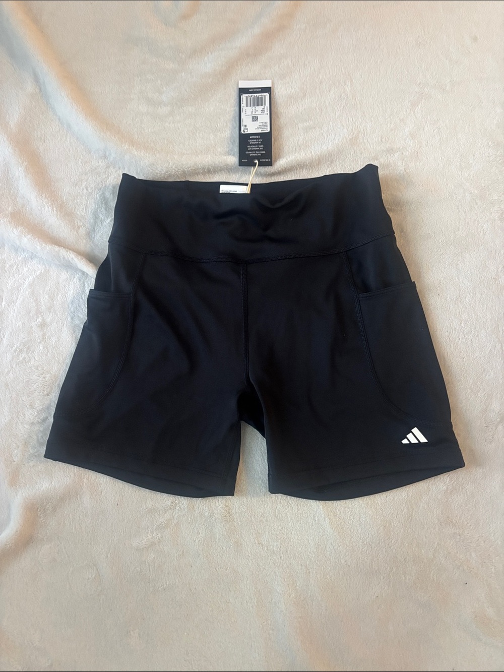 adidas Women’s High-Rise Daily Run 5” Shorts with Pockets - Size M, Black